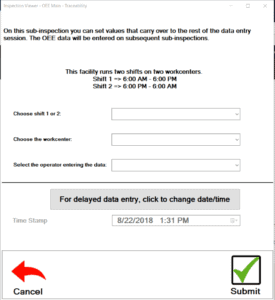GPL OEE Kit Data Entry Inspection Form